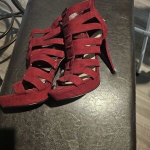 Elegant Red Strappy Heels